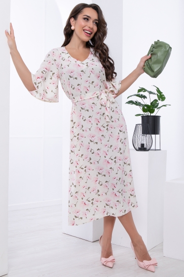 Платье "Натали" (светло-желтое) П6746