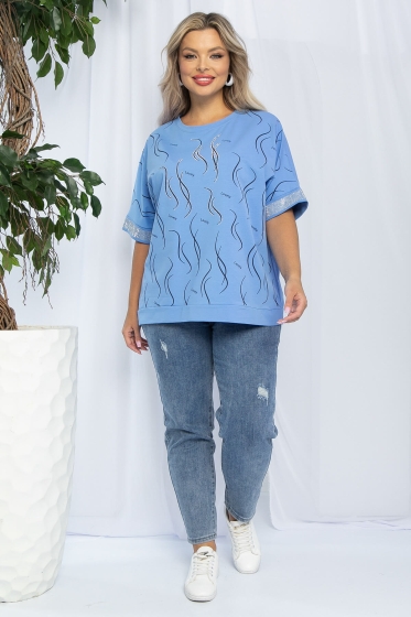 Блуза Симона НЬЮ (нежно-голубая) Б13119-20М