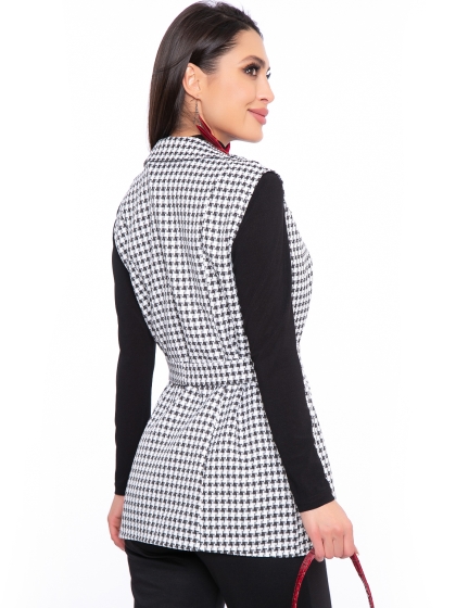 Жилет с поясом "Маиза" (гусиная лапка) Б2780