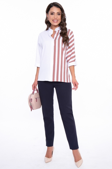 Блуза "Лозанна" (пудровая полоска) Б2791