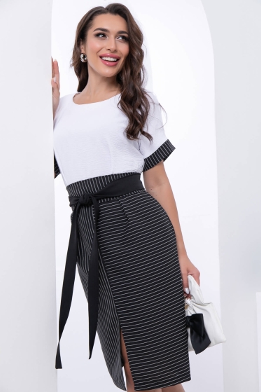 Платье "Неотразимая" (черно-белое) П6782