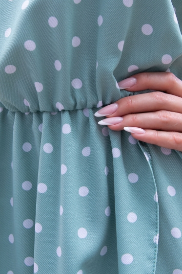Платье "Танго вдвоём" (мята/горох) П6087