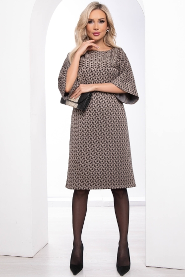 Платье "Елена" (бежево-черное) П8346