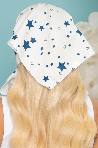 Косынка хлопковая (звездочки, белая) К11