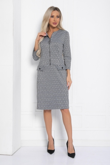 Платье Леди Мэри (черно-белое) П12327-19