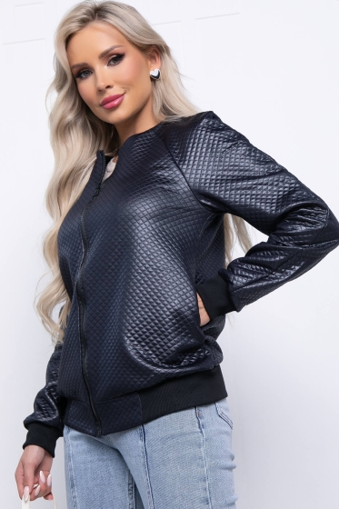 Бомбер на молнии из трикотажа Б7293 (синий)