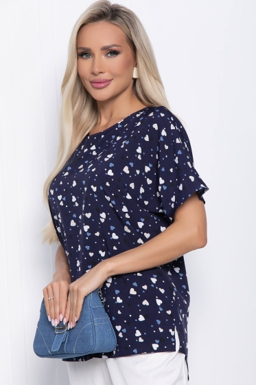 Блуза Морган (темно-синяя) Б10858