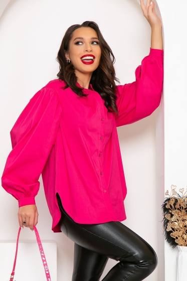 Рубашка с объёмными рукавами "Эльза" (фуксия) Б4326
