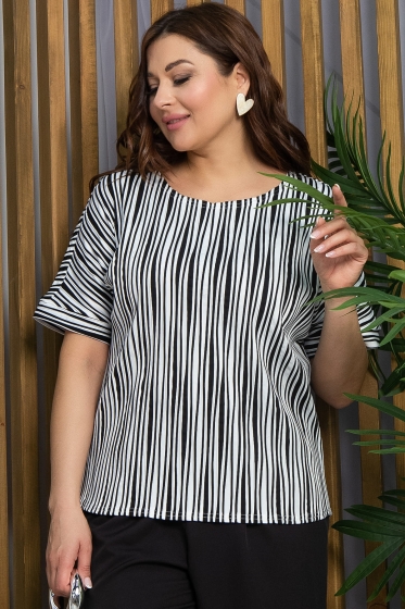 Блуза Альхена (черно-белая) Б13317-3М