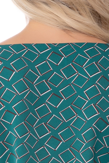 Платье "Танго вдвоём" (геометрия/грин) П8206