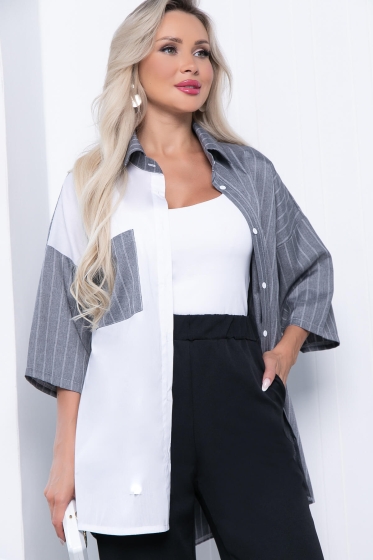 Рубашка "Модис" (грей/вайт) Б7165