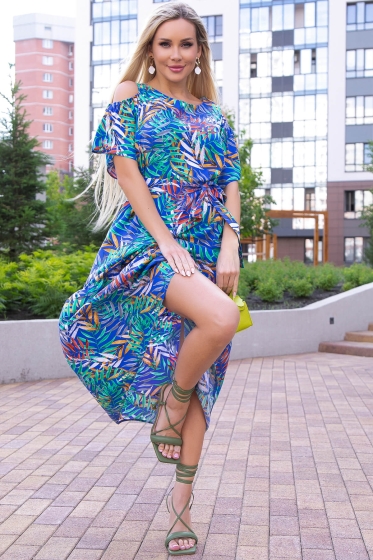Платье "Марианна" миди (тропик) П6069