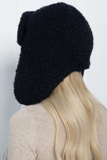 Ушанка буклированная (темно-синяя) УБ04