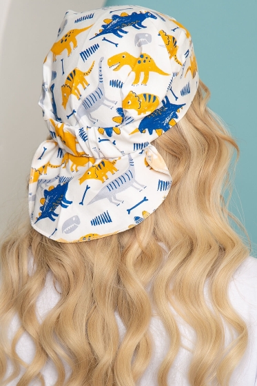 Бандана-косынка (динозаврики, белая) БК3