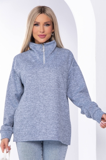 Джемпер "Игра по твоим правилам" (серо-голубой) Б8177