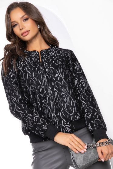 Бомбер на молнии (черный) Б8289