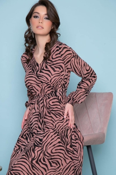 Платье "Волшебная история" (пыльная роза/блэк) П7237