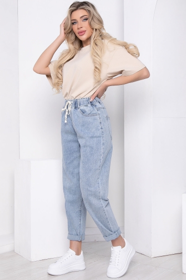 Джинсы "Вечерняя прогулка" (серо-голубые) Б8700