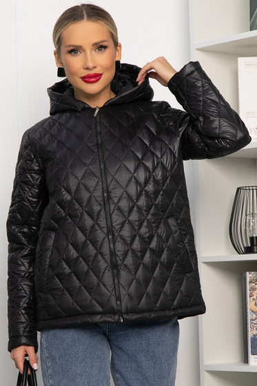 Куртка демисезонная стеганая (черная) Б14249-25М