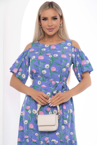Платье "Марианна" (синее/цветы) П8852