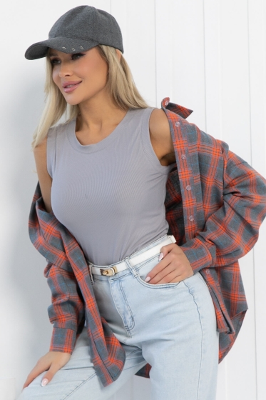 Рубашка Денни (серо-оранжевая) Б13098-7М