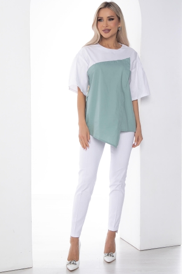 Костюм Сила нежности белый/фисташка К10164