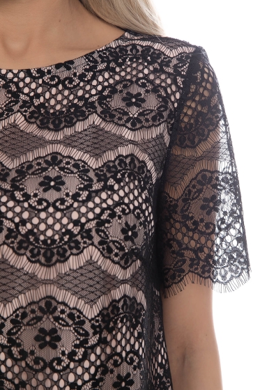 Платье Шантильи (персик/черное) П10480