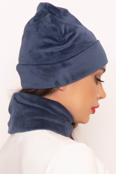 Комплект шапка и снуд (синий) ШС3