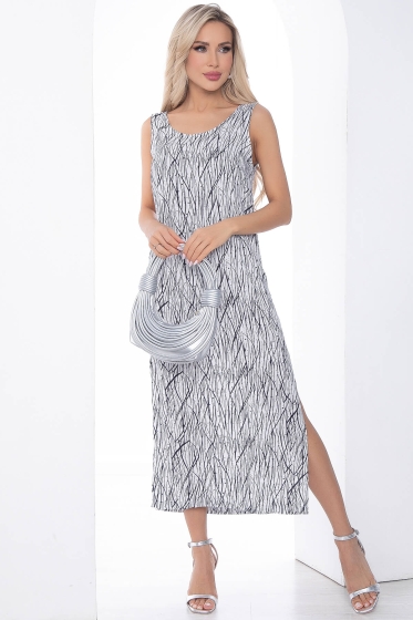 Сарафан Весенний шарм (бело-синий) П10099