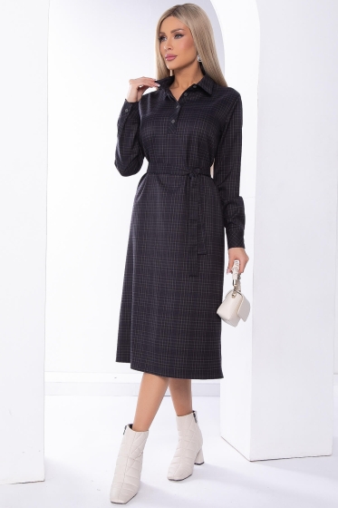Платье рубашка "Рикарда" (грей/клетка) П9000