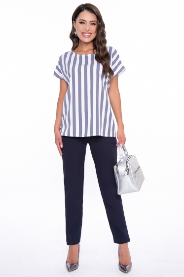 Блуза "Красотка" (серая полоска) Б2788