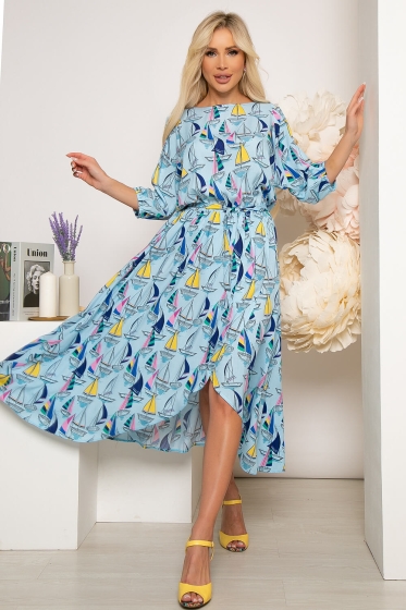 Платье "Танго вдвоём" (голубое море) П3838