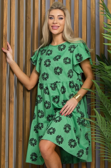 Платье Ветер перемен (зеленое) П13426-12М