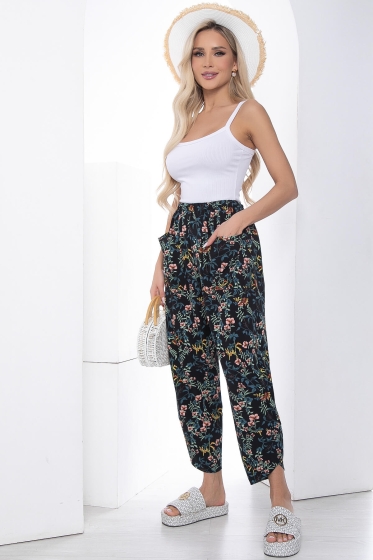 Брюки бохо черные Б10187