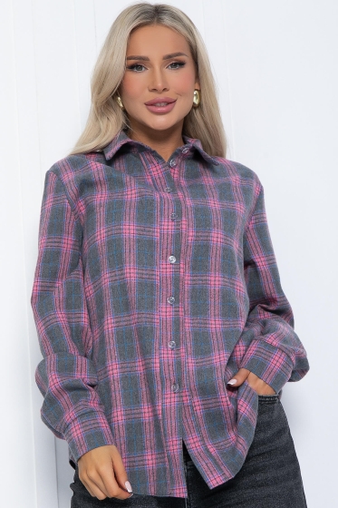 Рубашка Денни НЬЮ (серо-розовая) Б12872-7М