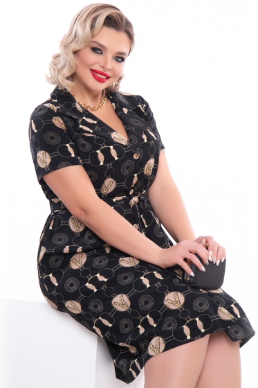 Платье-халат "Эстер" (блэк) П3149