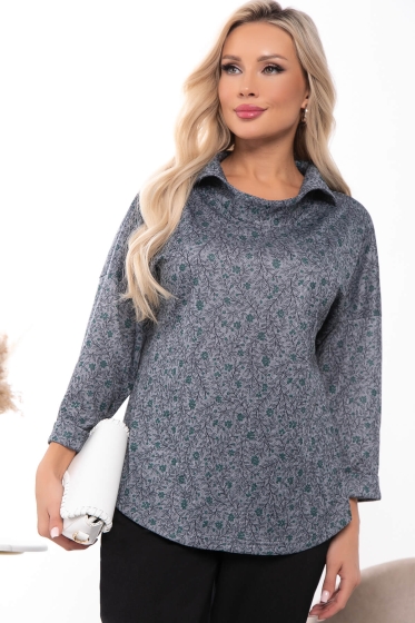 Блуза "Казимира" (серая/меланж) Б7506