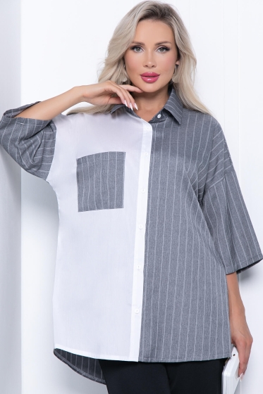 Рубашка "Модис" (грей/вайт) Б7165