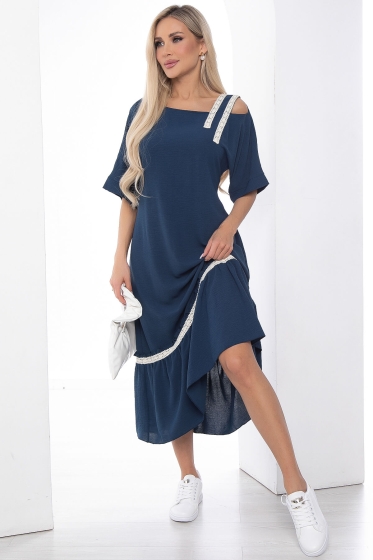 Платье "Хит лета" (синее) П8808
