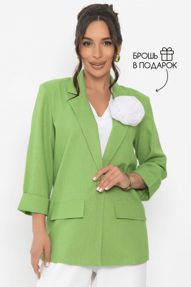 Пиджак льняной Мэрлин (зеленый) Б13961-7М