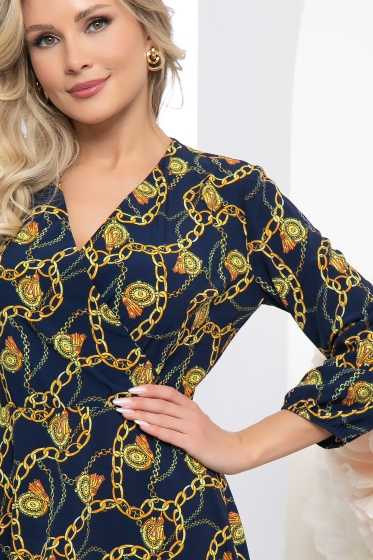 Платье "Твой каприз" (синее, цепи) П4744