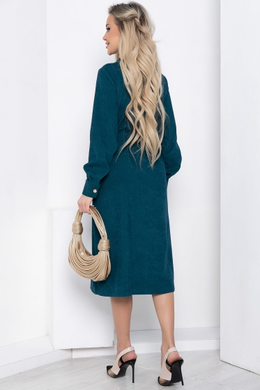 Платье вельветовое "Чувство стиля" (морская волна) П8584