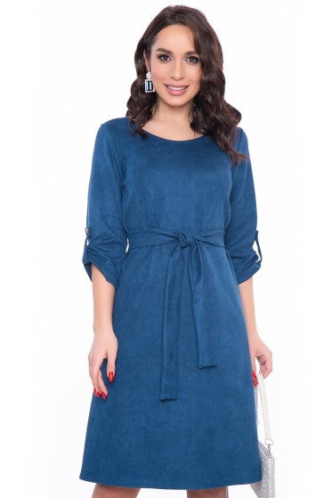 Платье "Магия замши" (сапфир) П3136