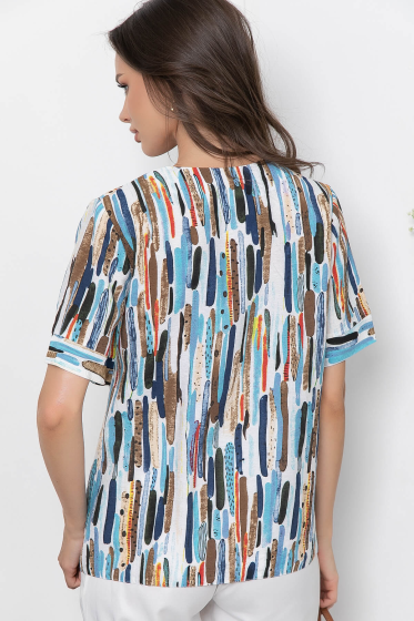 Блуза "Николь" (абстракция/блю) Б10113