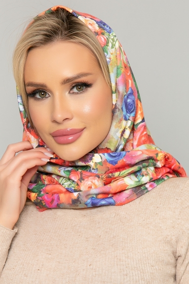 Косынка с подворотом (розы) КП03