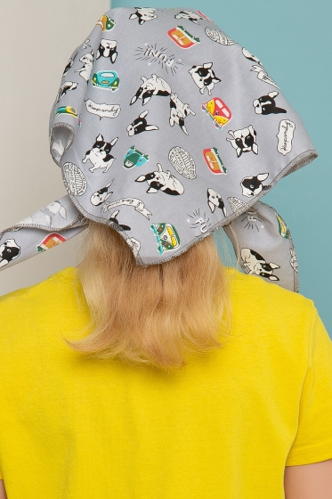 Косынка с козырьком (бульдожки, серая) КК5