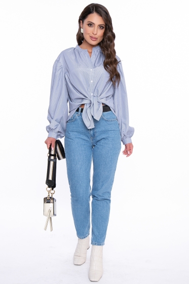 Рубашка с объёмными рукавами "Эльза" (полоска) Б2720