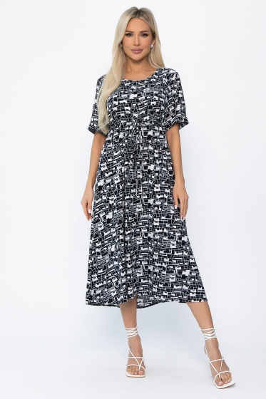 Платье Майя (черно-белое) П13911-3М