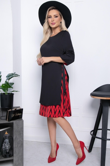 Платье "Ирена" (блэк энд рэд) П7125