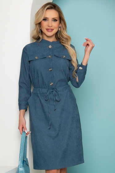 Платье "Сафари" (пыльно-синее) П3534